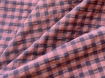 Cotton fabric ex2461 eggplant brick gingham seersucker