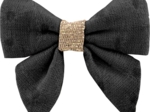 Mini bow tie clip broderie anglaise noire