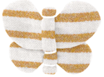 Butterfly hair clip rayé or blanc