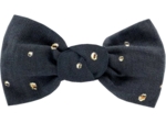 Small bow hair slide gaze pois or marine