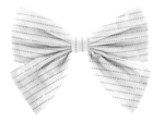 Bow tie hair slide white lurex gauze