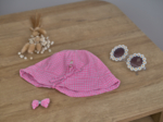 Sun Hat for baby neon pink gingham