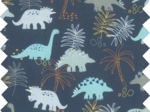 Coupon tissu 50 cm dino bleu ex1063