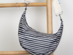 Half-moon bag striped  ivory navy