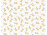 Cotton fabric yellow and white citrus
