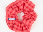 Scrunchie coral red gingham