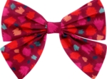 Bow tie hair slide pompons cerise