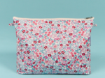 Cosmetic bag with flap rose grenadine
