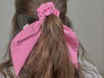Short tail scrunchie neon pink gingham