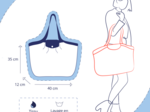 Pleated tote bag - Medium size plumes d'été