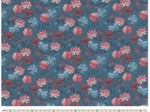Cotton fabric ex2232 blue water lily