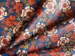 35cm coated fabric coupon ex2631 blue floral bohemian