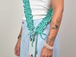 Ruffled phone strap green mint gingham
