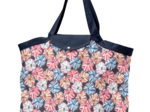 Tote bag with a zip anémones rayées