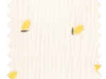 Cotton Fabric ex2625 off-white gauze embroidered lemons