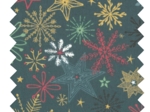Cotton fabric ex2556 christmas star gold green blue