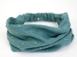 Headscarf headband- child size gaze pois or eucalyptus