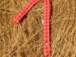 Lanyard necklace coral red gingham