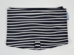 Flap of shoulder bag striped  ivory navy