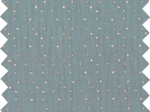 1 m fabric coupon gaze pois or bleu gris
