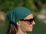 Headscarf headband- Adult size gaze pois or eucalyptus