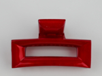 Large Rectangular Hair Clip glossy red