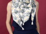 Pom pom scarf fleurs d'artifice