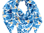 Pom pom scarf passion bleue