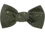 Small bow hair slide gaze pois or kaki
