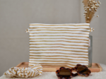 Coton clutch bag rayé or blanc