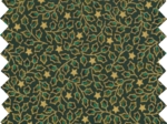 Coupon tissu 50 cm green and gold holly ex1105