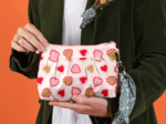 Pleated clutch bag petits coeurs
