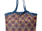 Pleated tote bag - Medium size fleurs de savane