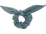 Bunny ear Scrunchie gaze pois or bleu gris