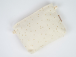Tiny coton clutch bag gaze pois or écru