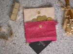 Mini coin purse pouch fuchsia pailleté