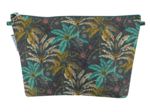 Cosmetic bag with flap palmia emeraude