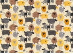 Coated fabric yellow sheep