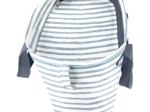 Cooler bag striped blue gray glitter