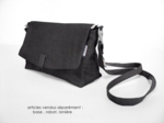 Flap of shoulder bag suédine noire