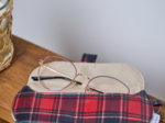 Glasses case tartan rouge