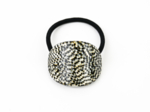  Oval Jewel Hair Tie black gold checkerboard