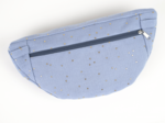 Small banana bag gaze pois or bleu baltique