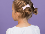 Ribbon hair slide light pink