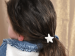 Pony-tail elastic hair star white sequined
