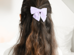 Bow tie hair slide light pink