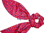 Short tail scrunchie pompons cerise