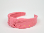 Large Crossed Headband gaze pois or rose sorbet