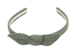 bow headband almond green with golden dots gauze