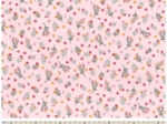 Cotton fabric ex2418 pink green glitter branches